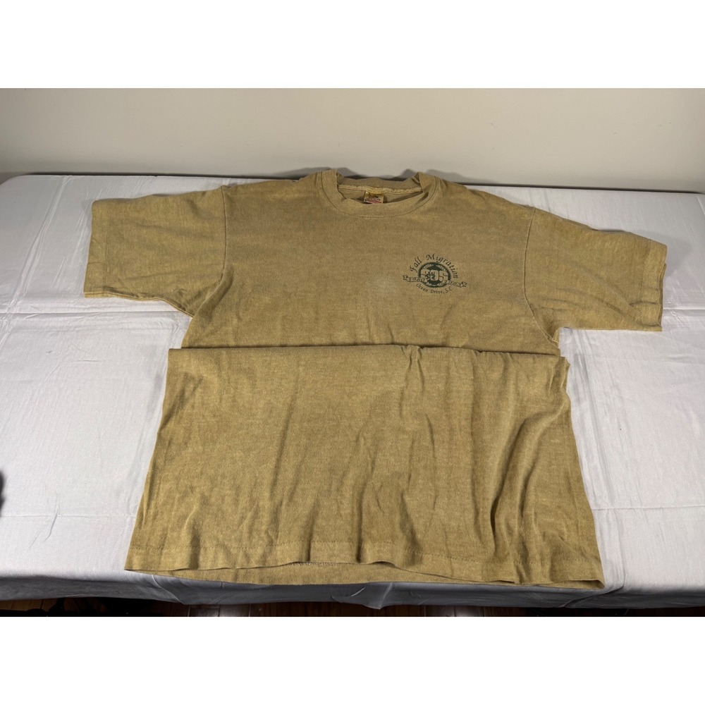 Vintage Fruit of the Loom Single Stitch T-Shirt 1995 Fall Migration Tan Mens L